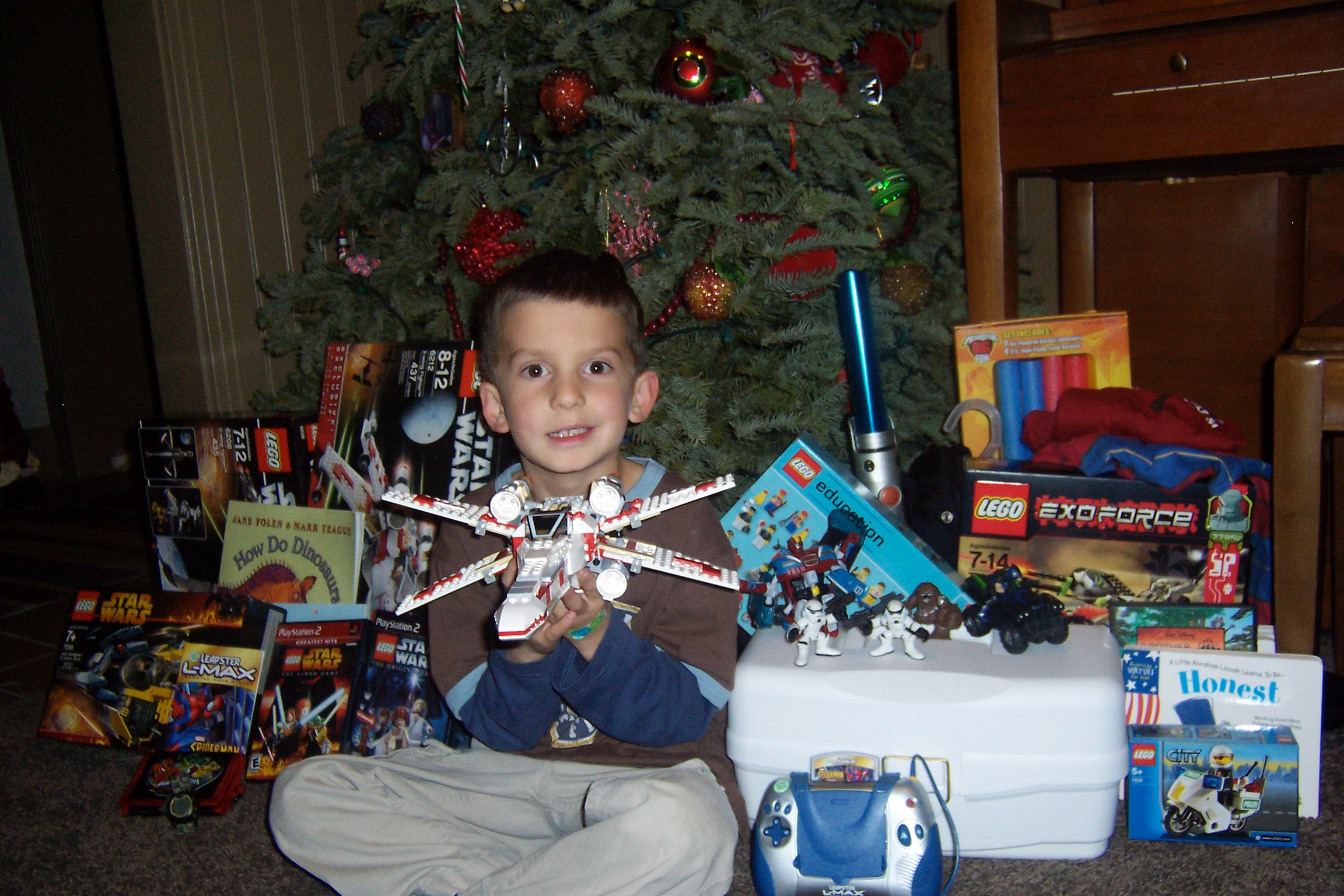 little Andrew with his legos